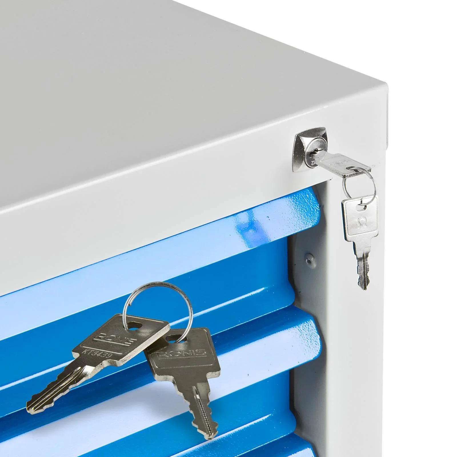 Schubladenschrank / Werkzeugschrank mammut, 6 Schubladen, RAL 7035 / 5012 - 4