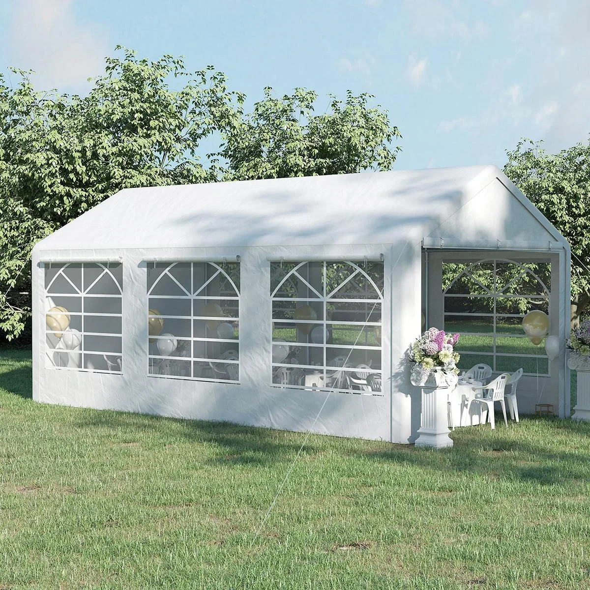 Pavillon Partyzelt 3x6m Garten Fe - 0