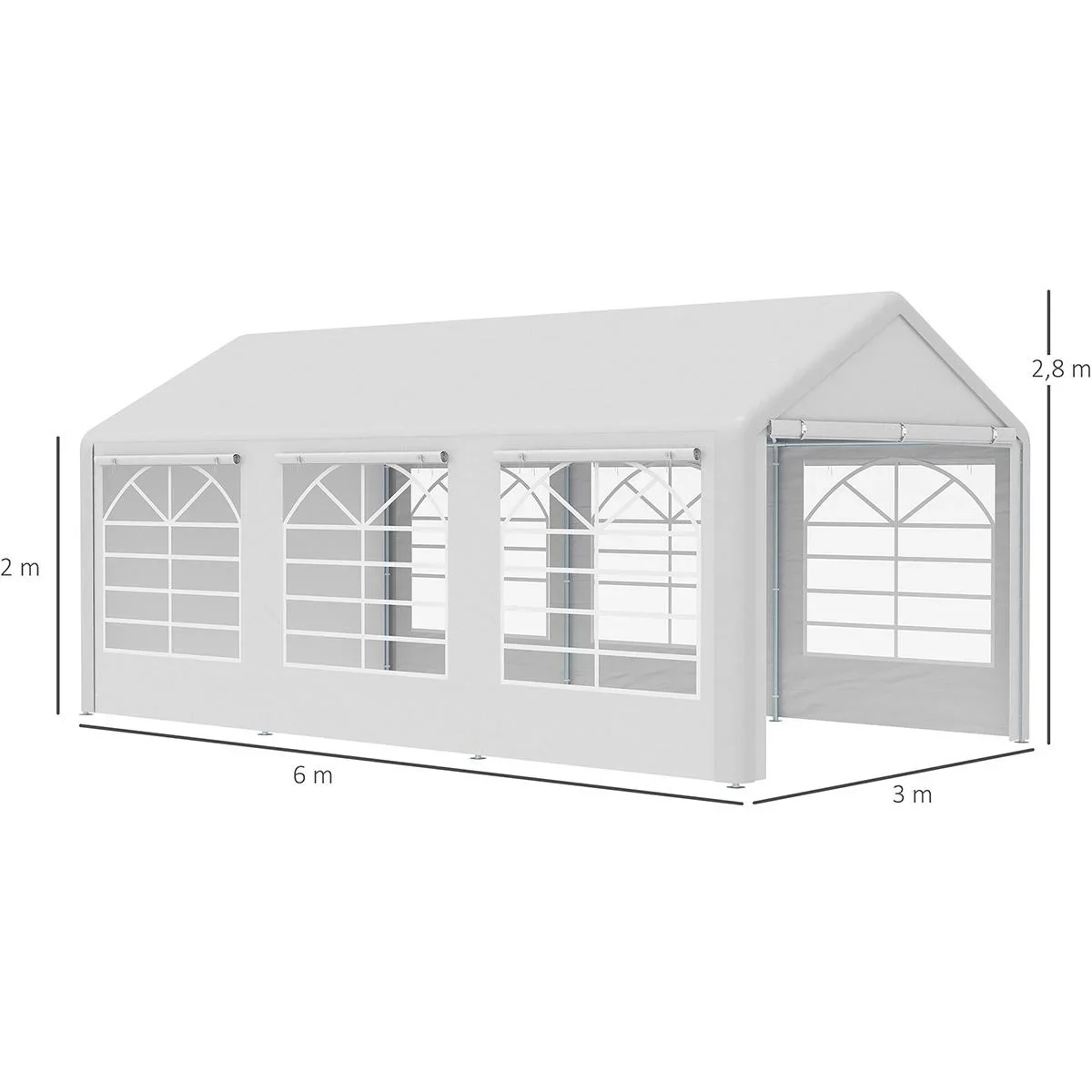 Pavillon Partyzelt 3x6m Garten Fe - 3