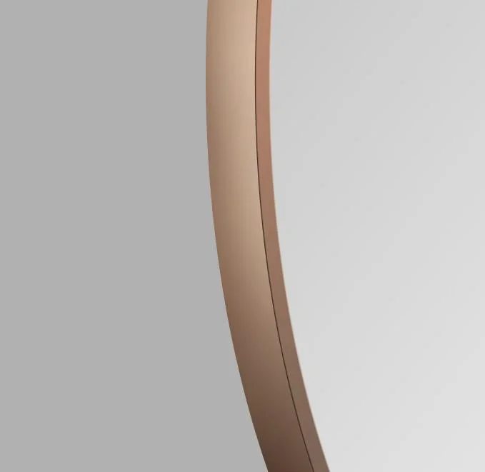 Dekorativer runder Wandspiegel in kupfer matt Ø 50 cm - hochwertiger robuster Aluminiumrahmen - 1