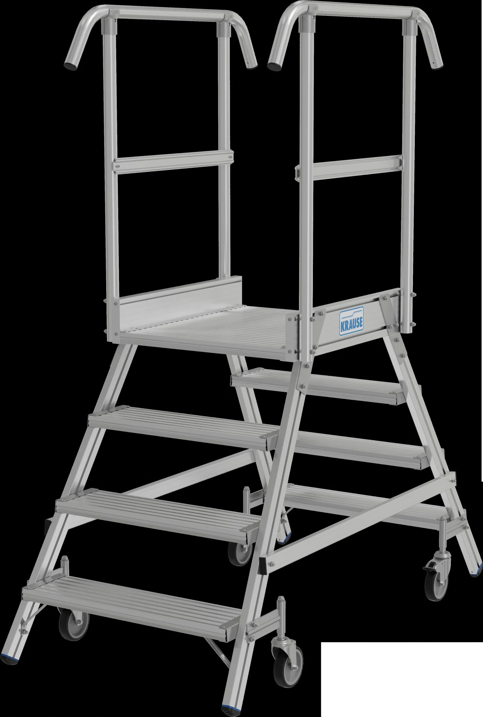 Podestleiter 2 x 4 Alustufen beidseitig Besteigbar - 0
