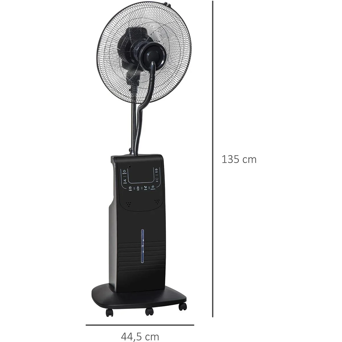 Nebel-Standventilator mit 3 Modi schwarz - 5