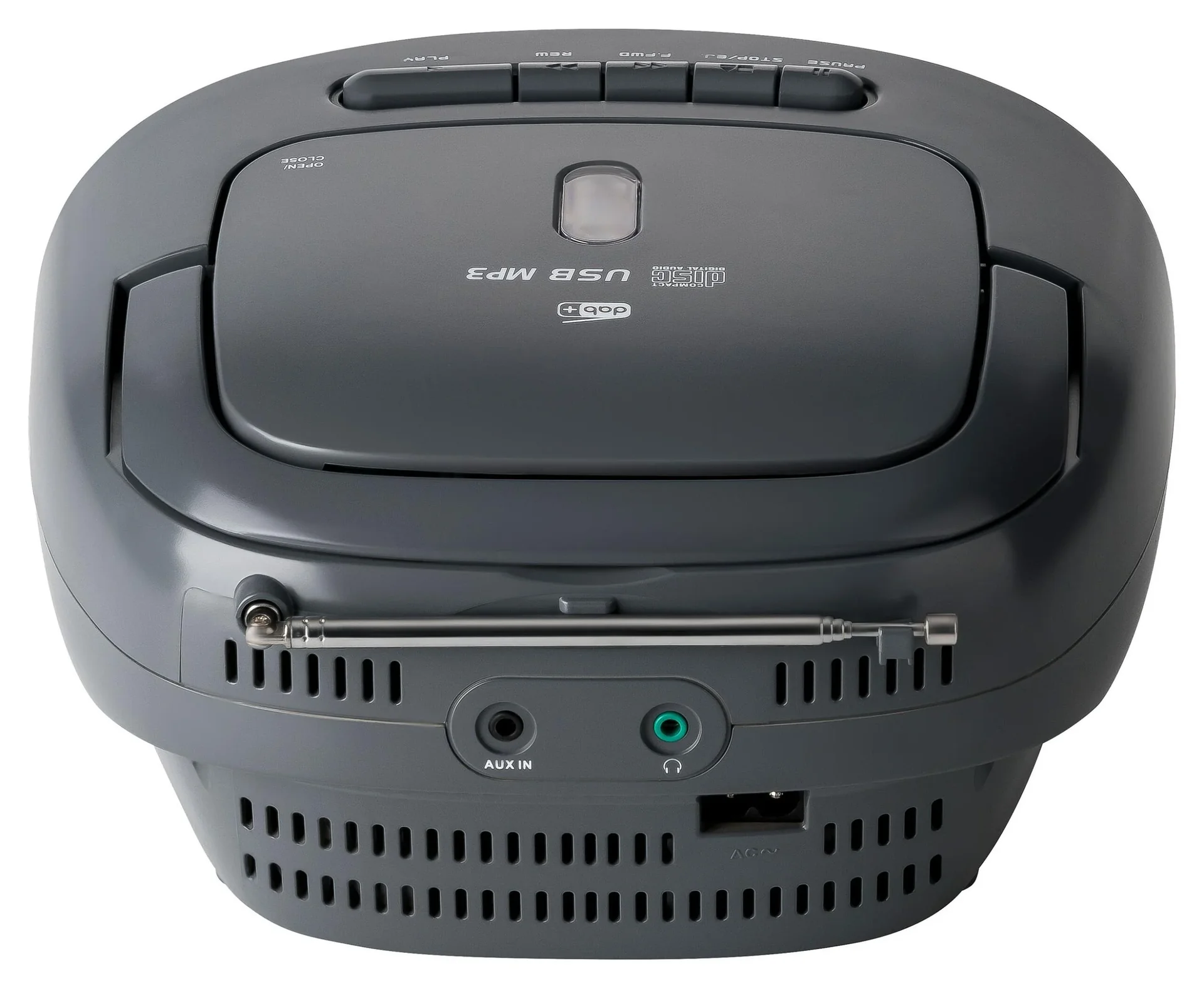 CD Radio Boombox mit DAB+/UKW-Radio, MP3/CD, Kassette und AUX-IN, grau - 2