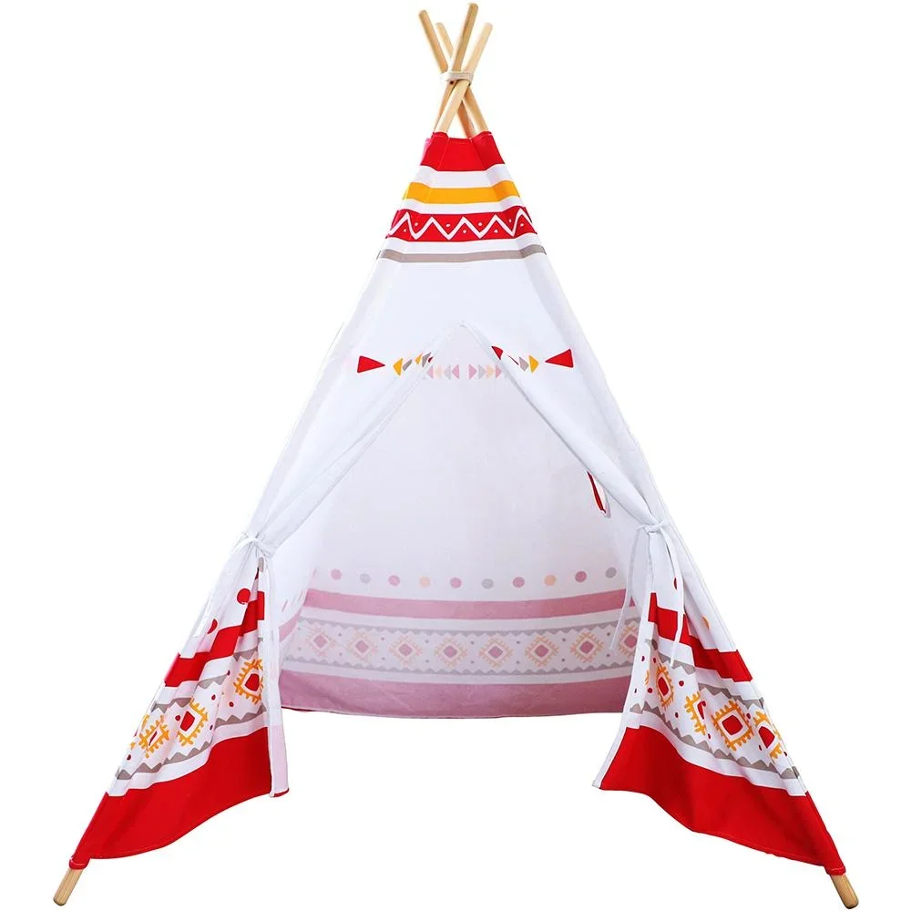 LED Tipi Zelt Rot / Weiss - 2