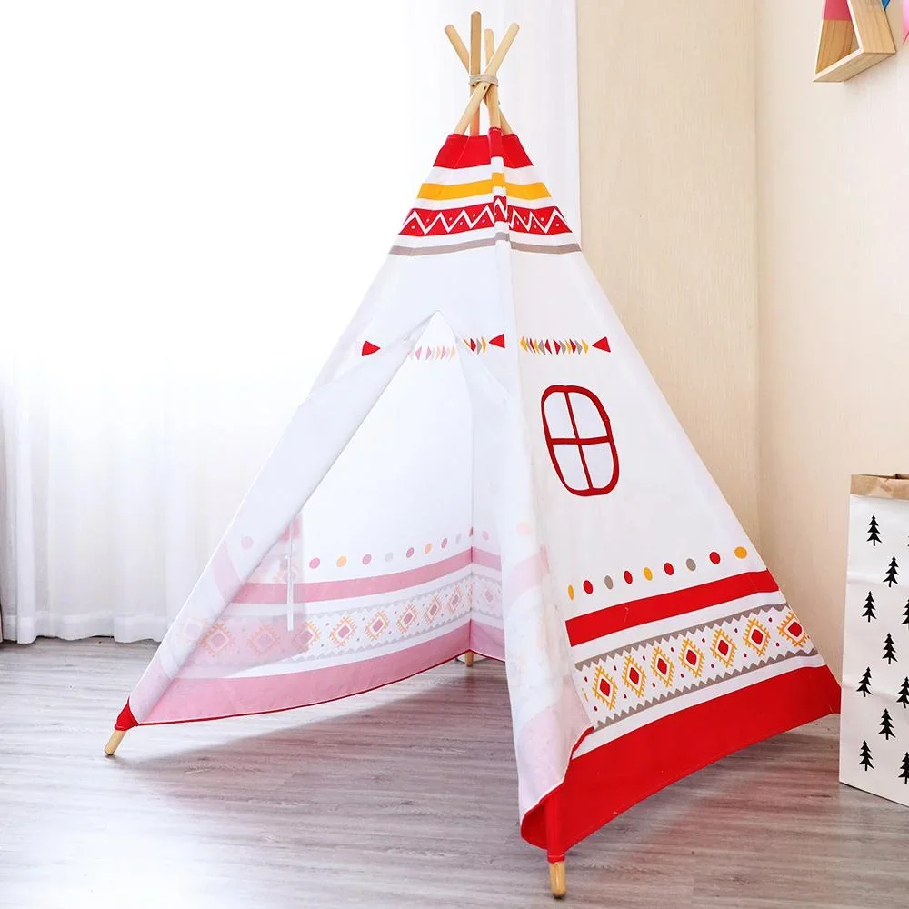 LED Tipi Zelt Rot / Weiss - 3