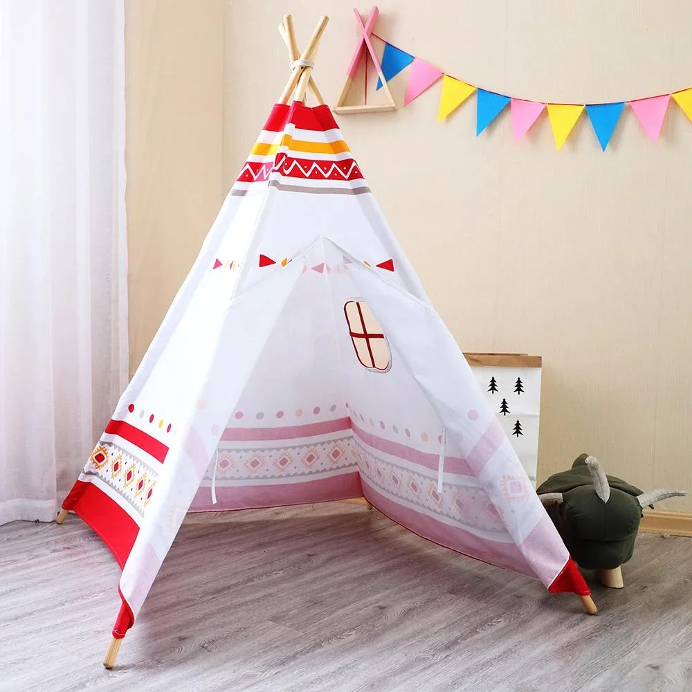 LED Tipi Zelt Rot / Weiss - 5