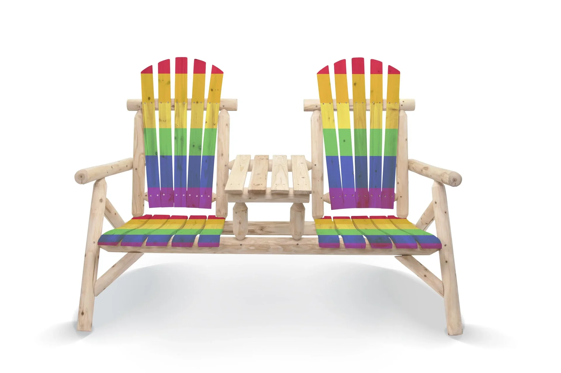 Bank 2-Sitzer mit Tisch Timber FSC 100% - 4