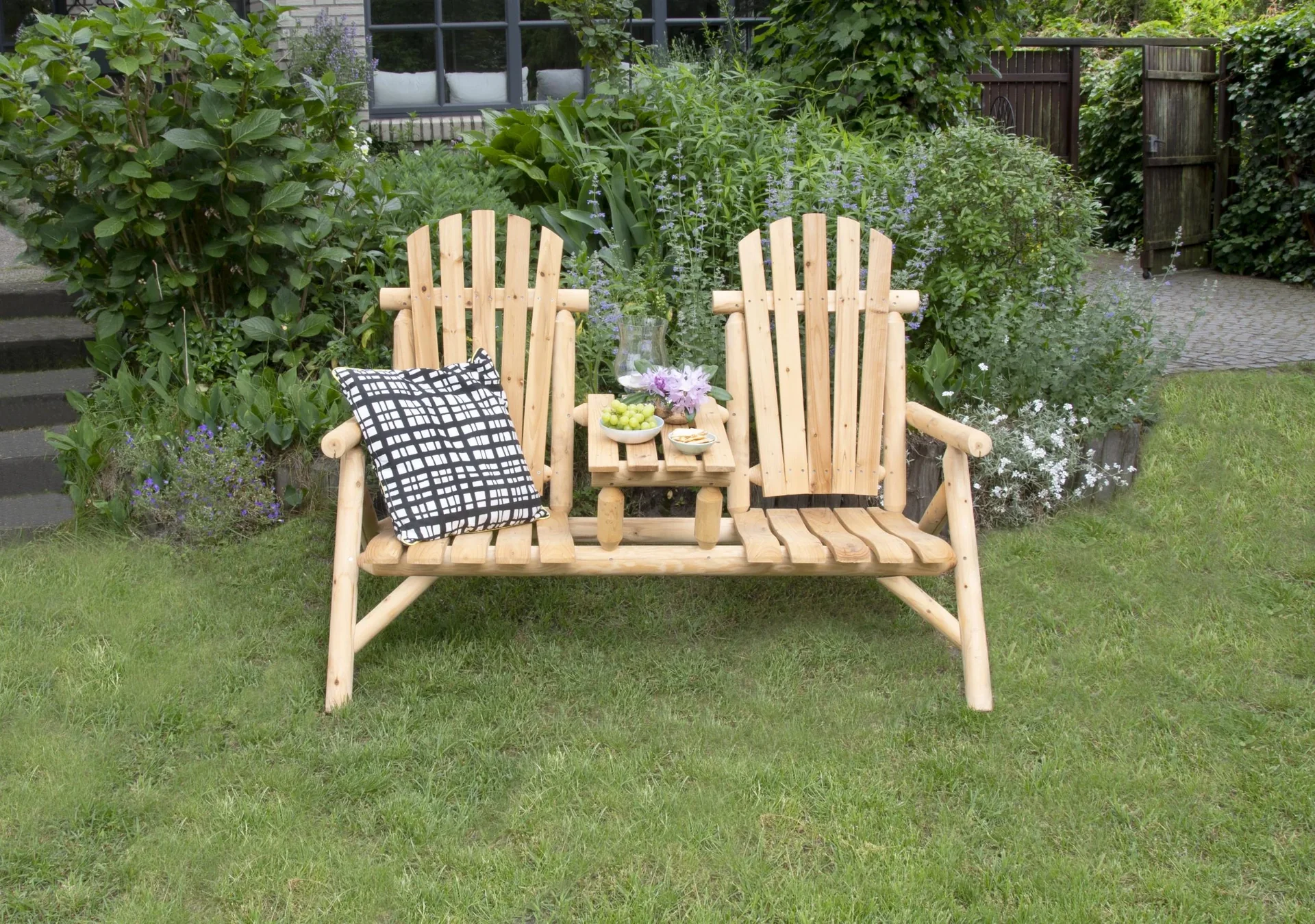 Bank 2-Sitzer mit Tisch Timber FSC 100% - 9