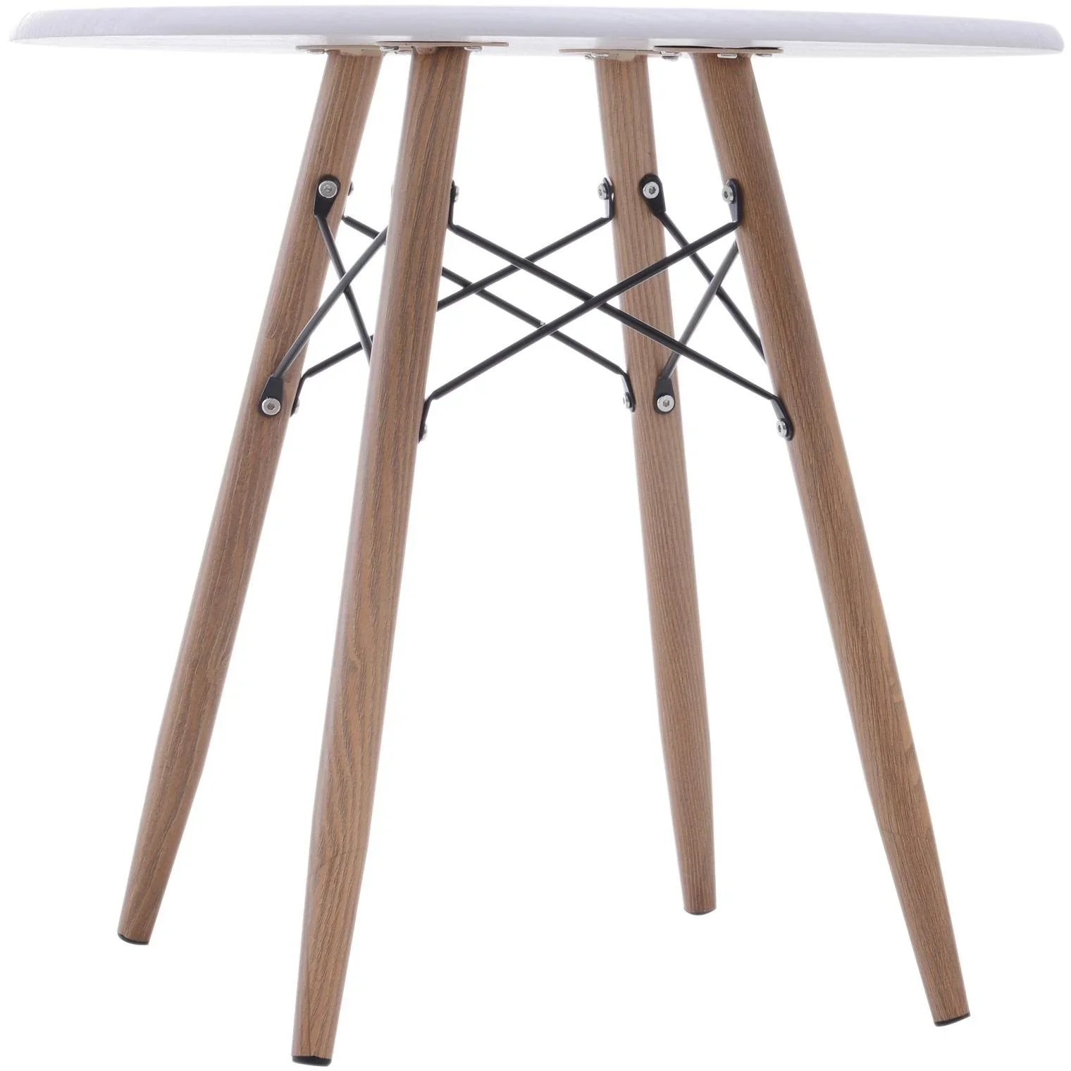 Couchtisch Beistelltisch Kaffeetisch Teetisch Nachttisch rund Holz + Metall Ø60 x H55 cm - 4