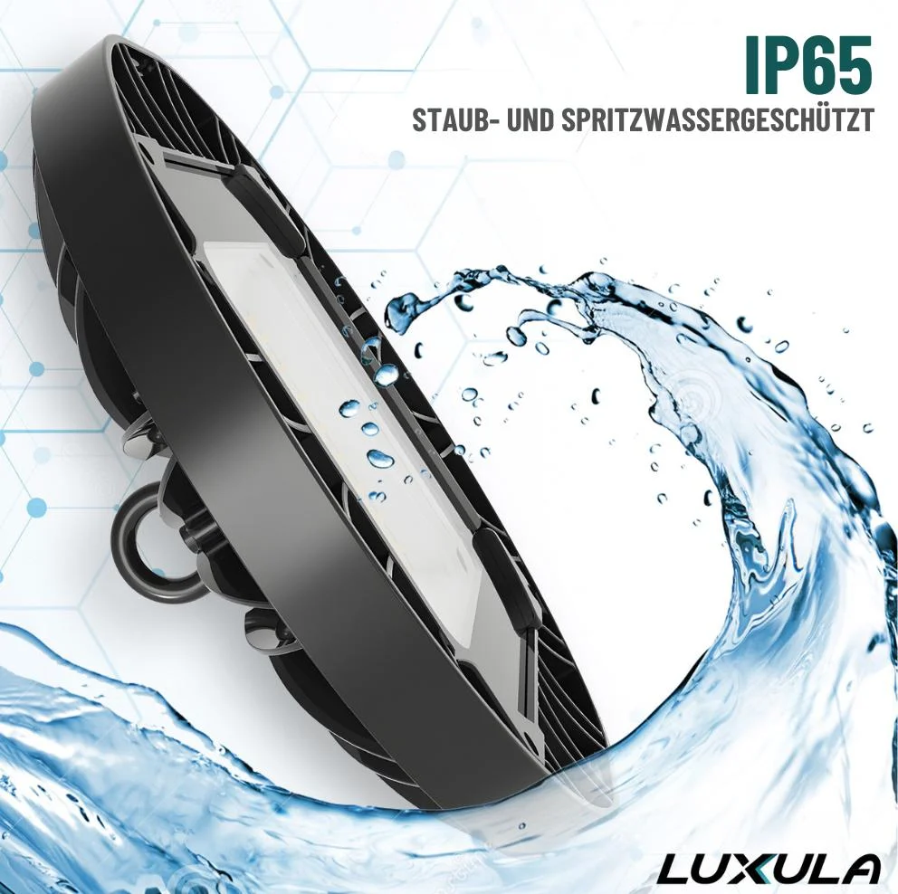 LED-HighBay in UFO-Form bietet 100 W, 9400 lm, 5000 K (neutralweiß) und IP65 Schutz. - 8