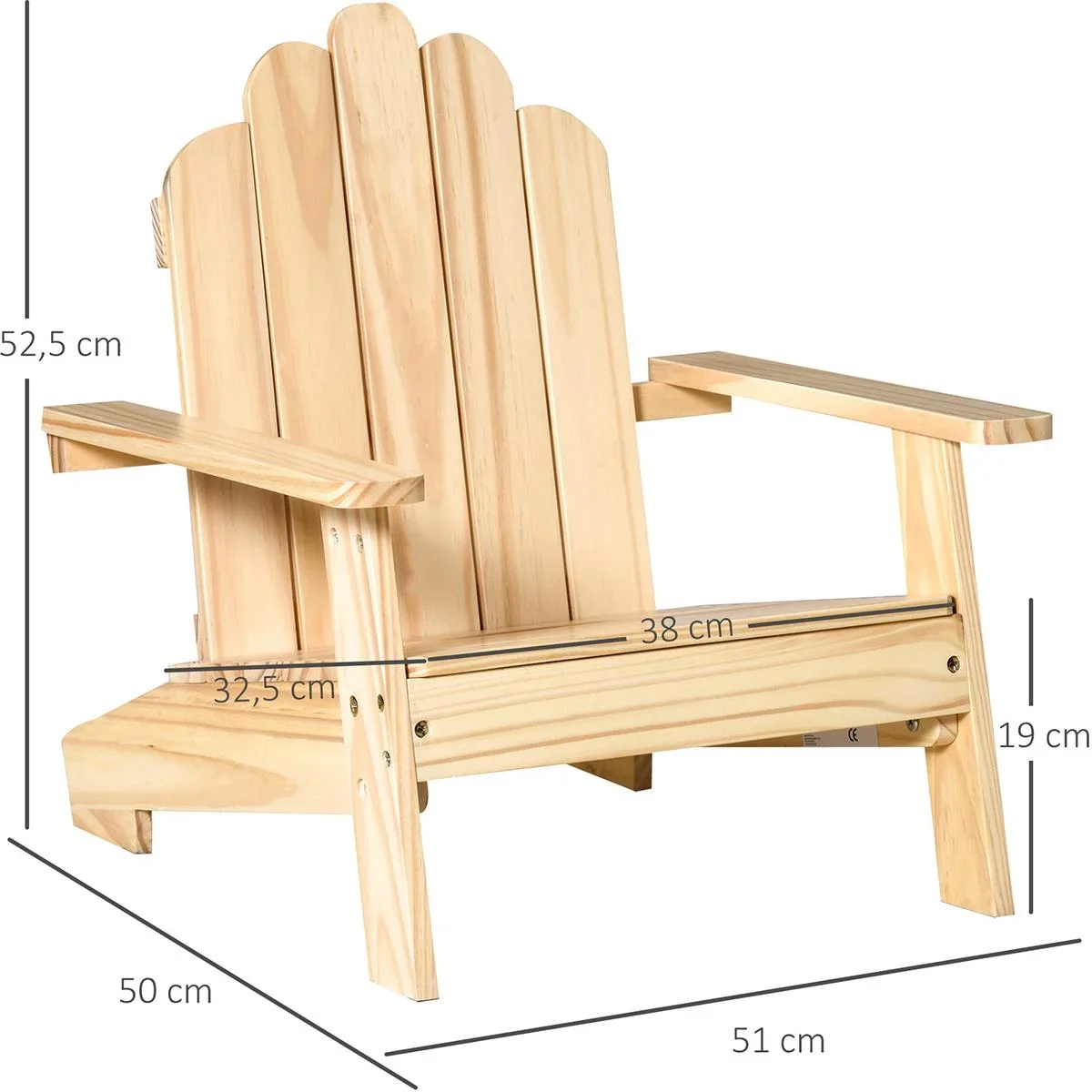 Kinder Gartenstuhl aus Holz natur - 7