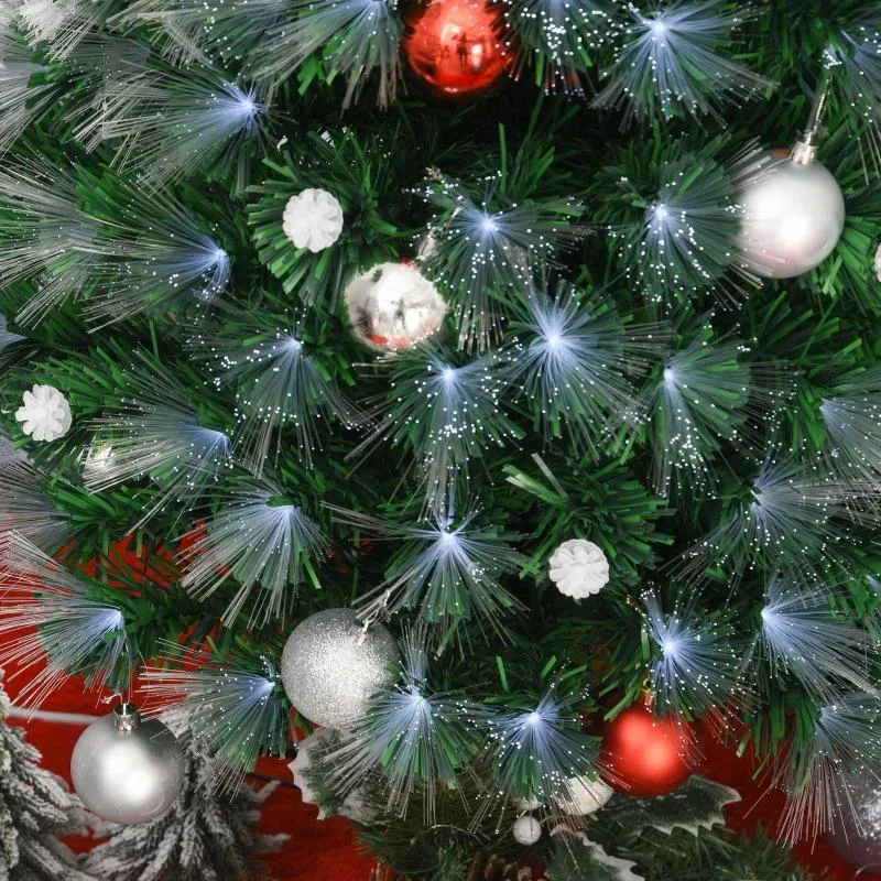 künstlicher Weihnachtsbaum mit Fernsteuerung LED-Leuchten Christbaum Tannenbaum PVC Metall Grün+Weiß Ø75 x 150 cm - 2