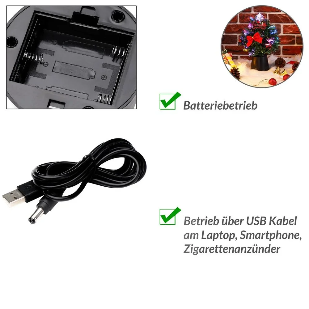 Weihnachtsbaum USB-Anschluss 26cm dekoriert - 4