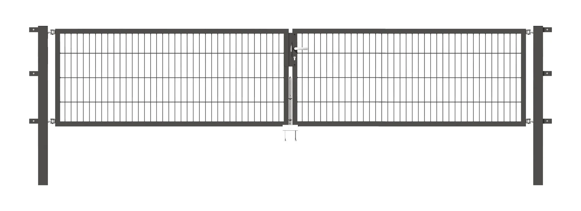 Doppeltor Flexo mit Zubehör, anthrazit, Breite 400 cm, Höhe 140 cm, PF: 8 x 8 cm - 0