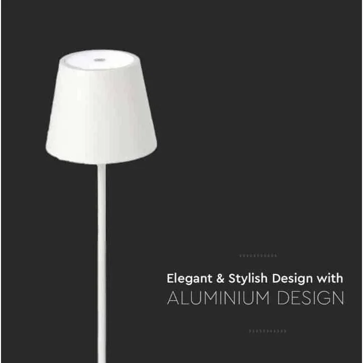 VT-7703 Tischleuchte - 4000K - Dimmbar durch Berührung - Wiederaufladbar - Weiß - 3