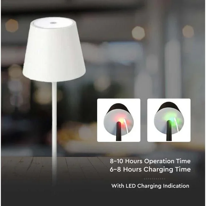 VT-7703 Tischleuchte - 4000K - Dimmbar durch Berührung - Wiederaufladbar - Weiß - 6