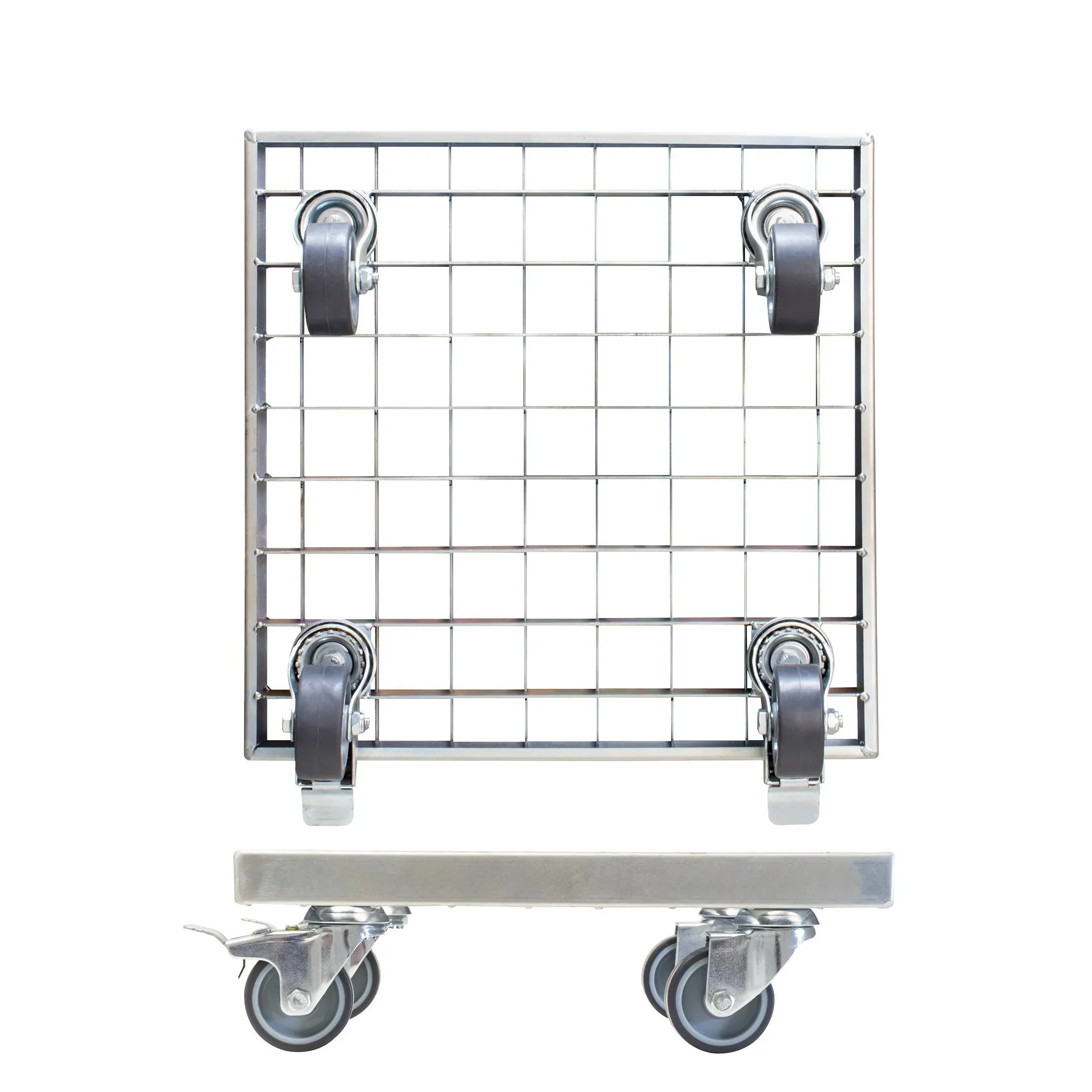Multi Roller MR 7015, 29 x 29 x 9,5 cm, softe Rollen Ø 50 mm, Rollenlager, 2 Bremsen, Gitterrost, Tragkraft 200 kg - 2
