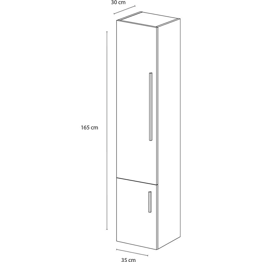 Hoge Kast Style - Links - Gris Eiche - 0
