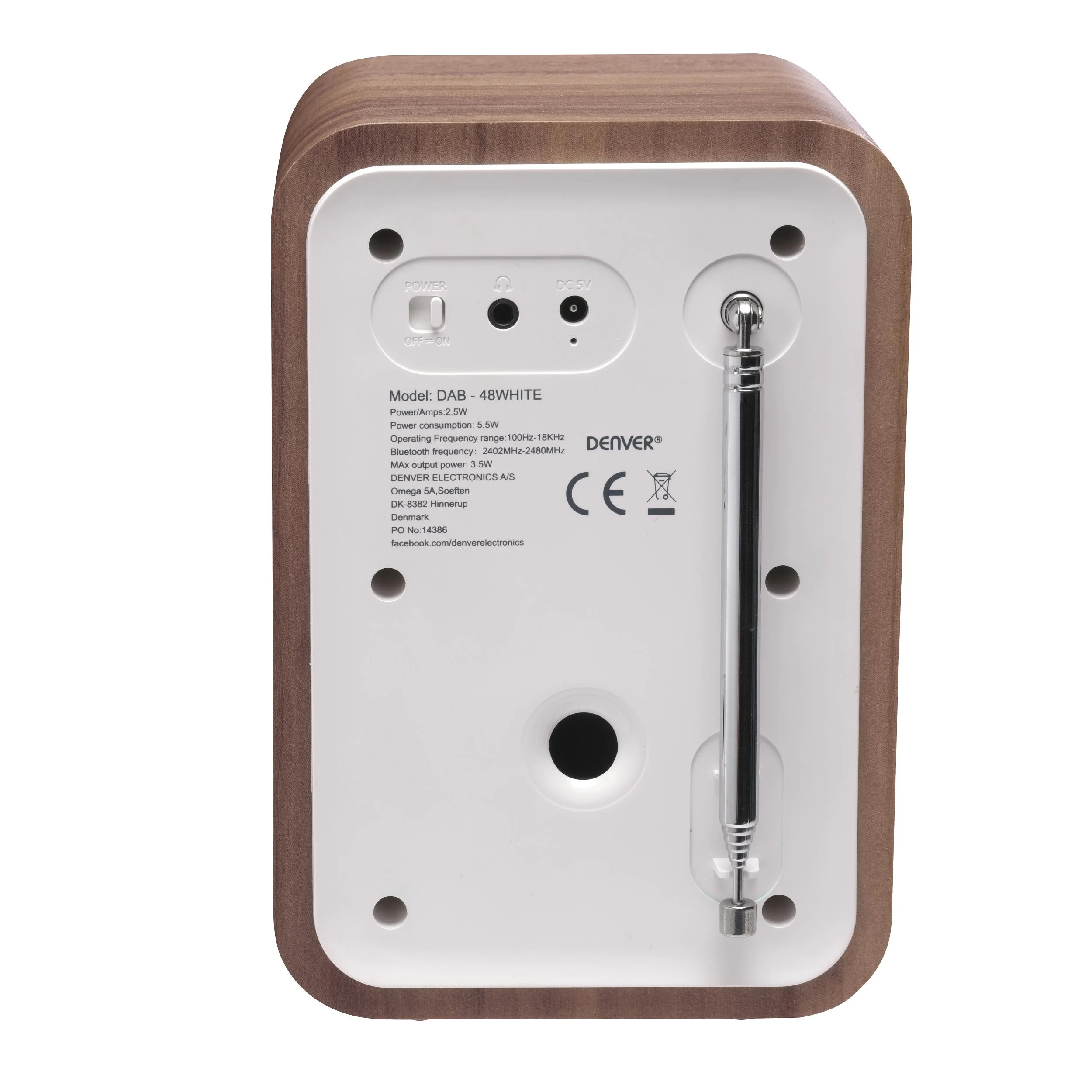 Radio mit elegantem Holz Design und Bluetooth Funktion, weiß - 0