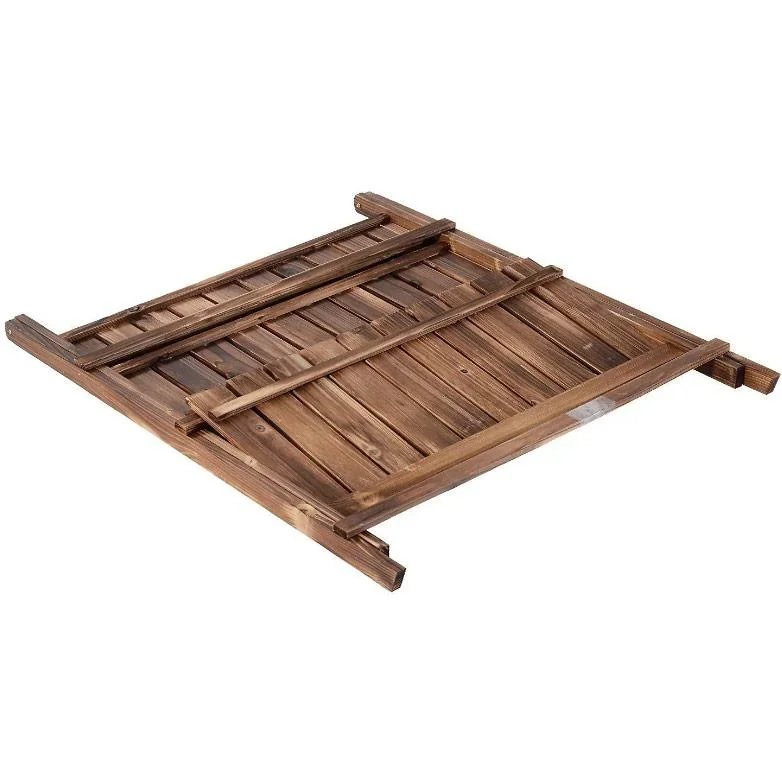 Pflanzentreppe L80 x W37 x H93cm Blumenregal 3 Stufen Tannenholz - 0