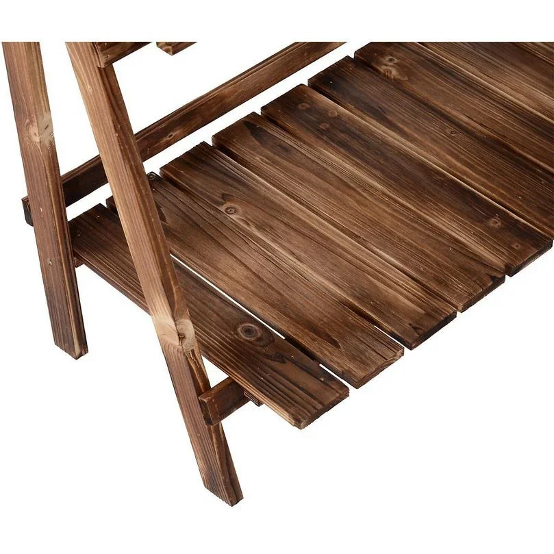 Pflanzentreppe L80 x W37 x H93cm Blumenregal 3 Stufen Tannenholz - 2