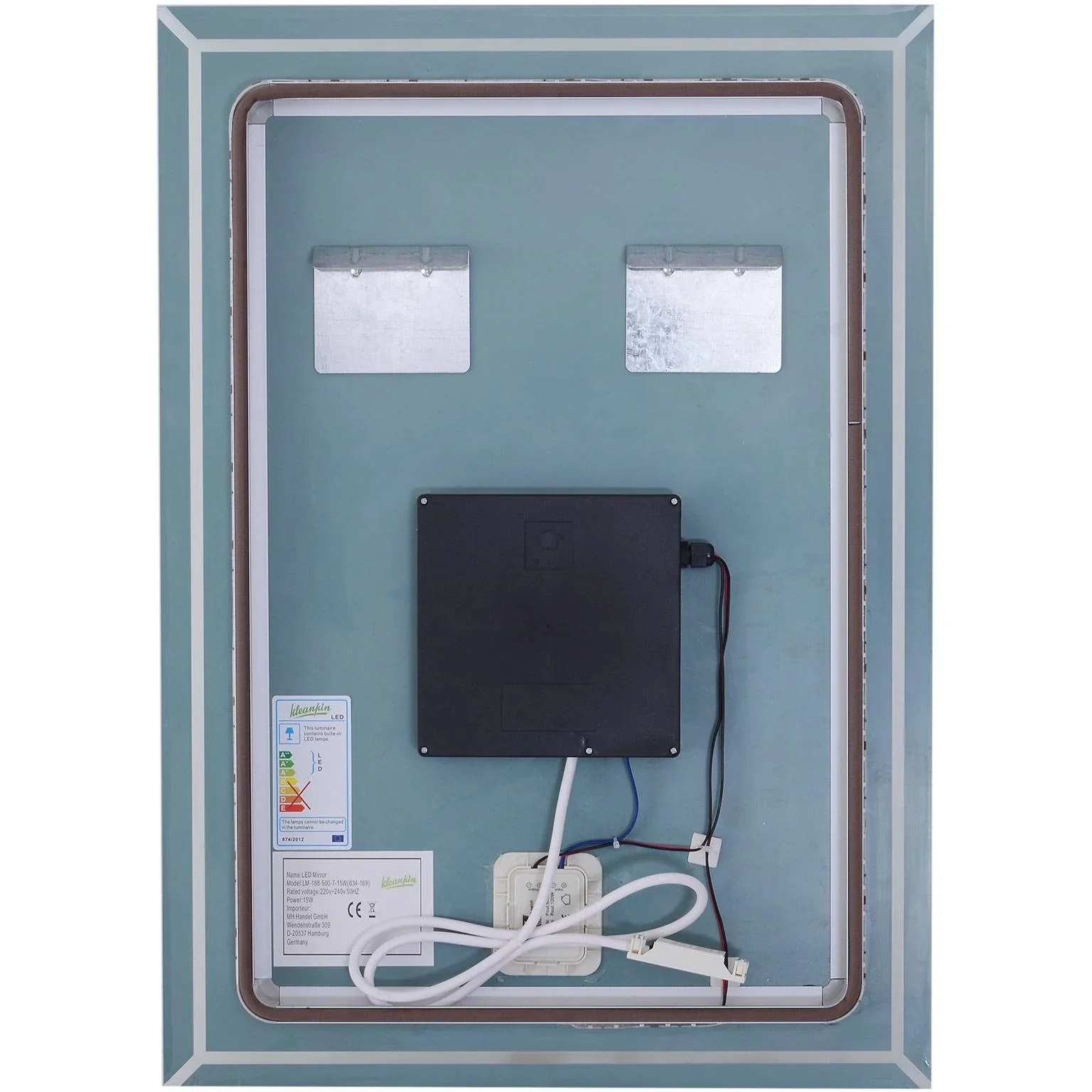 LED Badezimmerspiegel Wandspiegel Touchschalter Energieklasse A Alurahmen Silber 50 x 3 x 70 cm - 1