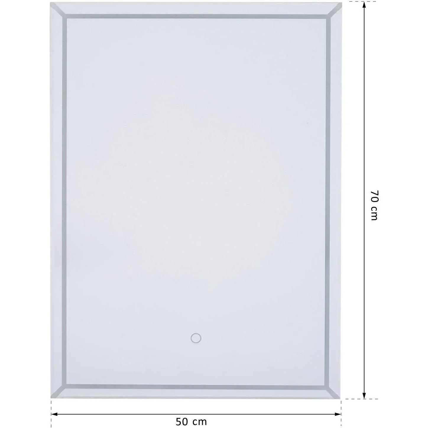 LED Badezimmerspiegel Wandspiegel Touchschalter Energieklasse A Alurahmen Silber 50 x 3 x 70 cm - 3