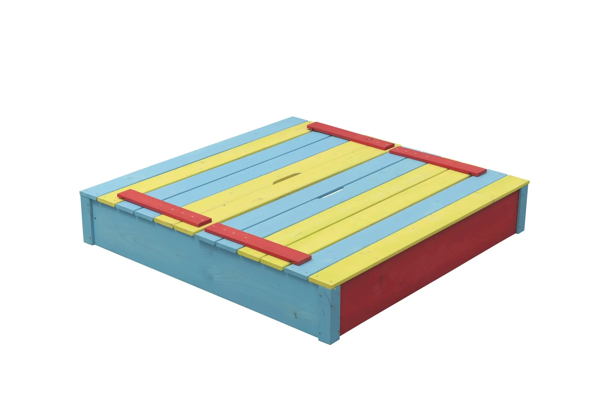 Sandkasten Sepp aus Holz, farbig lasiert mit Klappdeckel 1200 mm x 1200 mm - 2