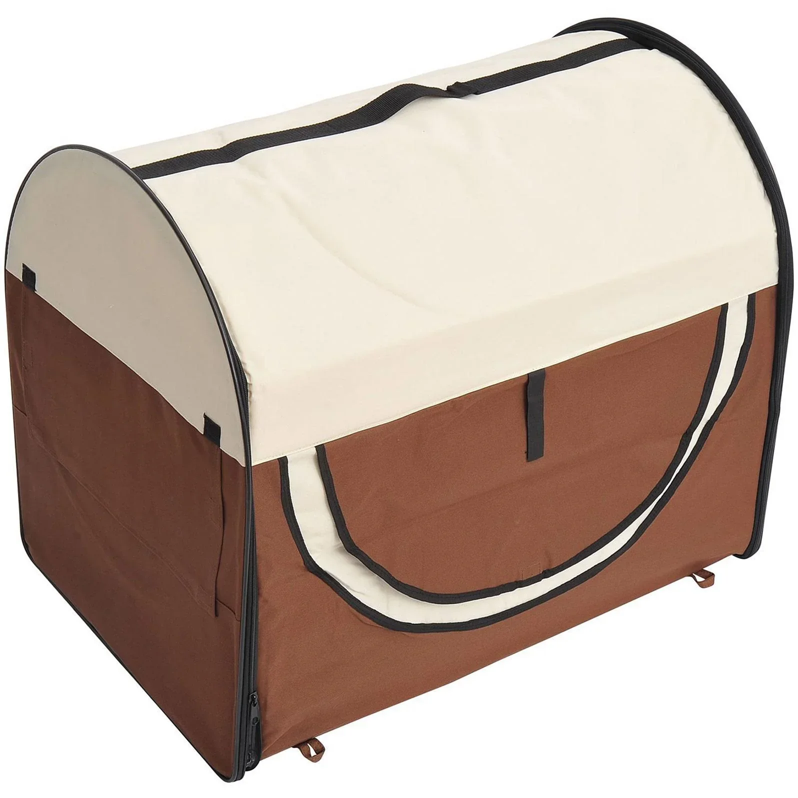 Hundetransportbox, faltbar, Größe XL - 81x56x66 cm, kaffeebraun-creme - 1
