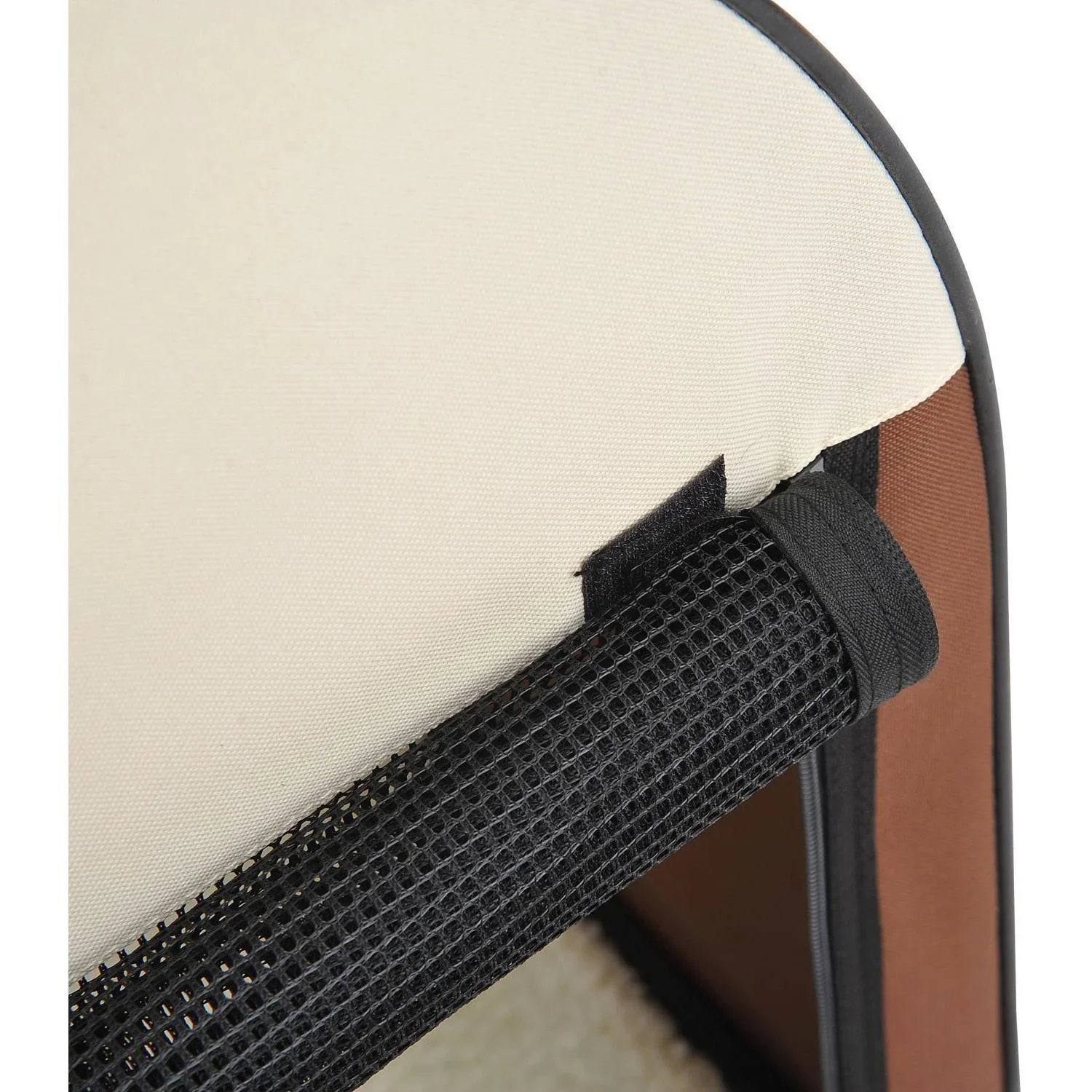 Hundetransportbox, faltbar, Größe XL - 81x56x66 cm, kaffeebraun-creme - 2