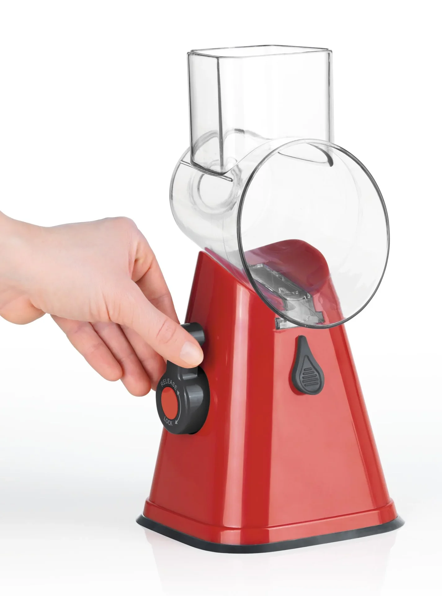 Gemüsereibe, Trommelreibe, 6-teilig, Rot/ Grau - 3