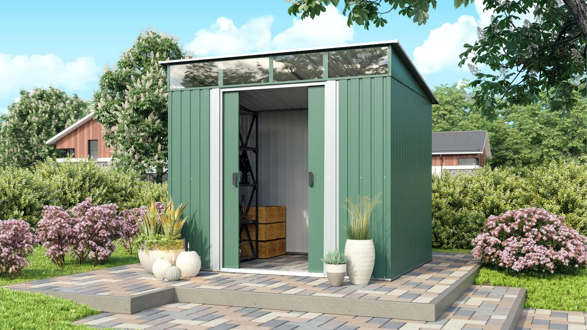 Gerätehaus LÜBECK 86, Tanne/Creme - 5