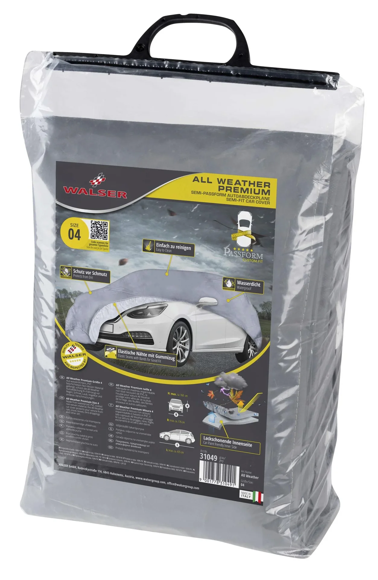 Autoabdeckplane all weather - Größe 4 - 435x176x160cm - PVC beschichtet - 9