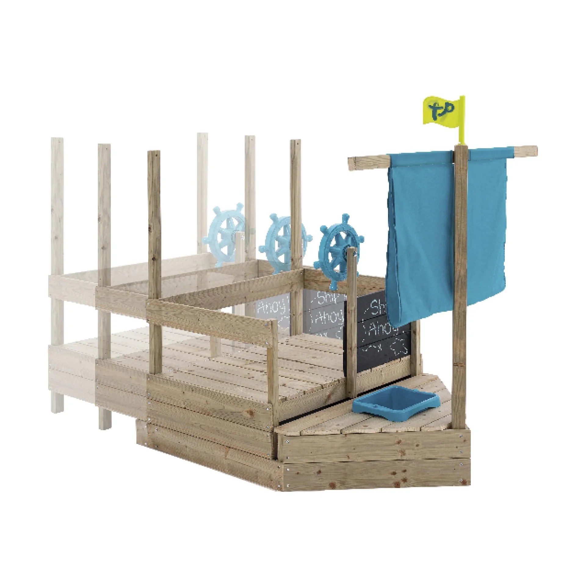 Holz Sandkasten Kinderspielboot AHOY - 4