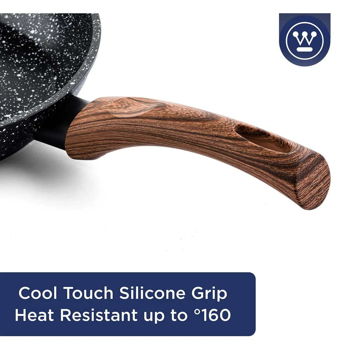 Bratpfanne Ø28 cm (12.5") Schwarzer Marmor Holz - 1