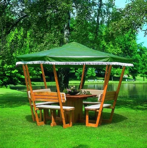 Pavillon "Rosenheim" mit grünem Dach - 0