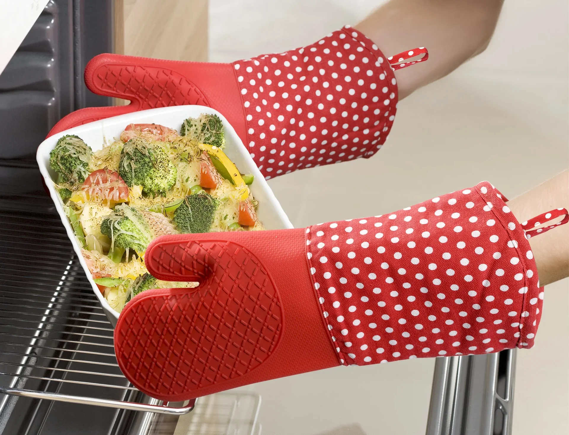 Topfhandschuhe Silikon Rot 1 Paar - 0