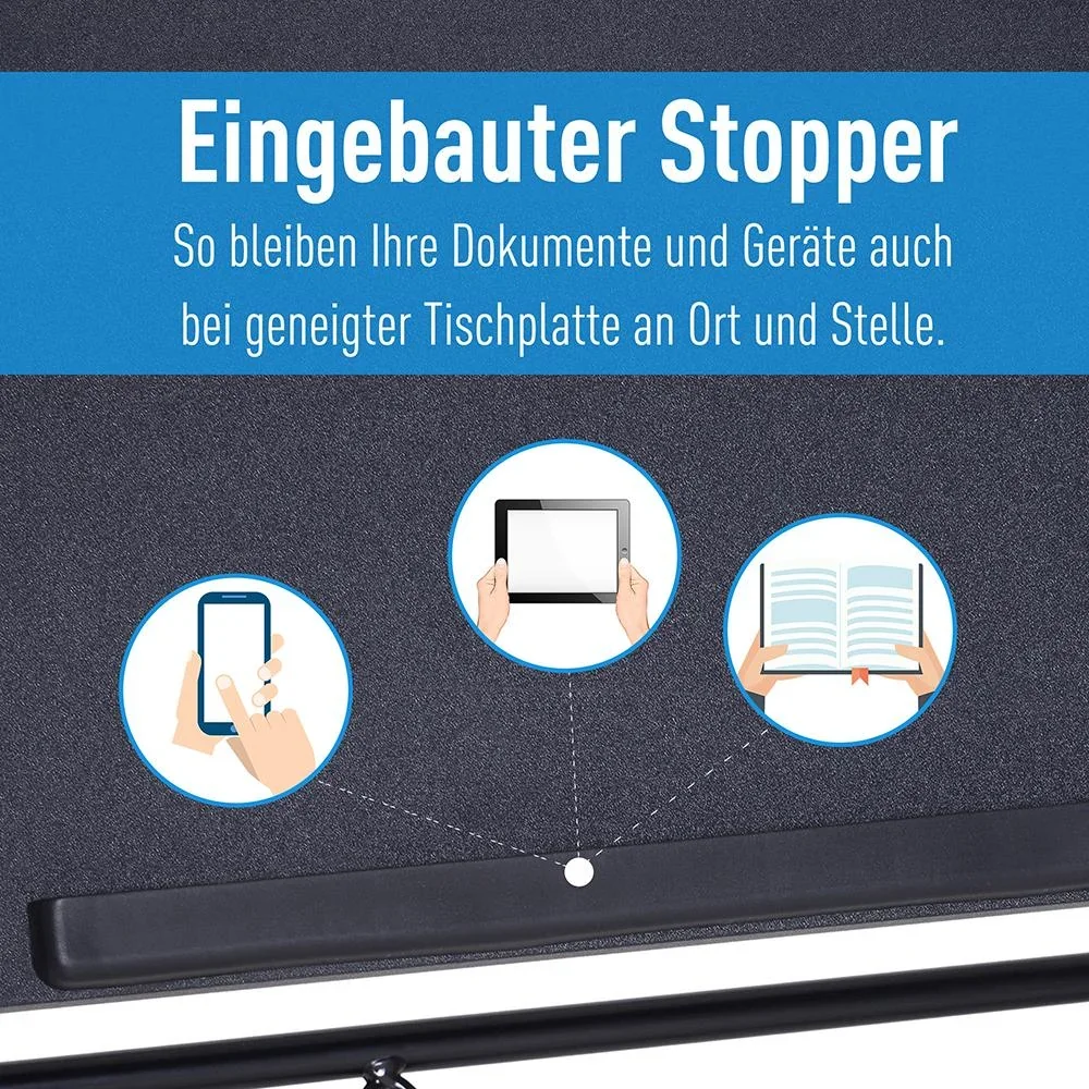 Laptoptisch neigbar Kinderschreibtisch Notebooktisch höhenverstellbar Schwarz 90 x 50 x (76 91) cm - 4