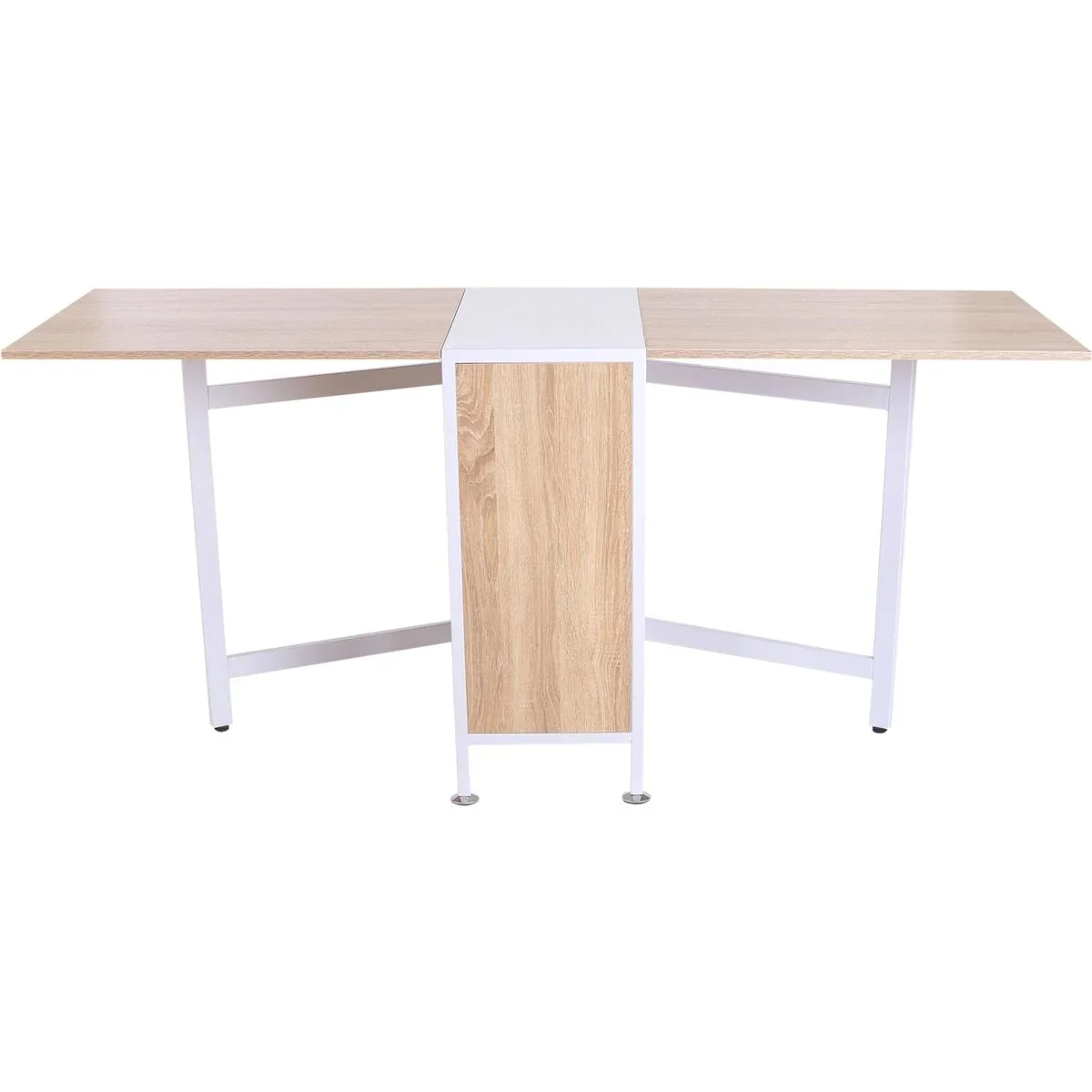 Klapptisch mit Stauraum natur, weiß - 6