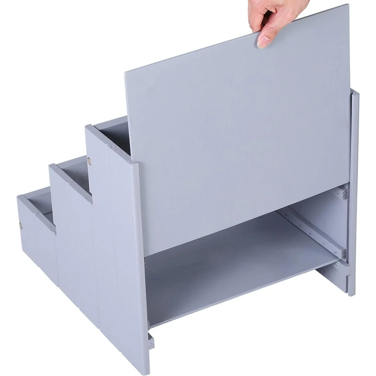 Haustiertreppe mit 3 Stufen grau - 1