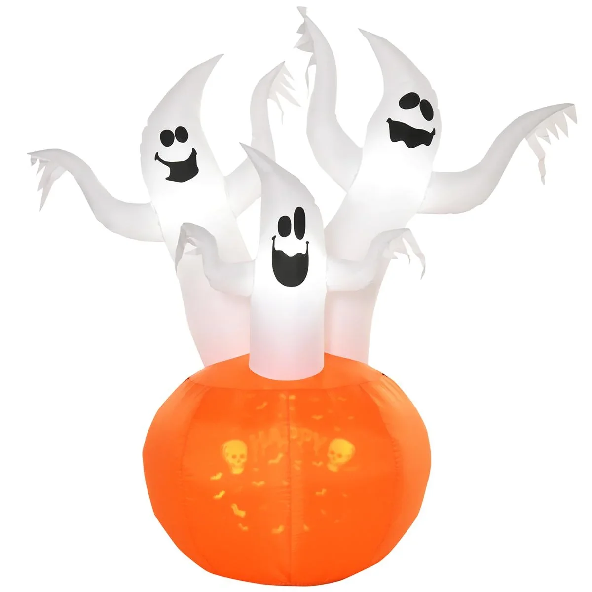 Aufblasbar Halloween Geist mit Kürbis Beleuchtung Gespenst SSelbstaufblasender Kürbis Ghost Doll Dekoration Polyester We - 1