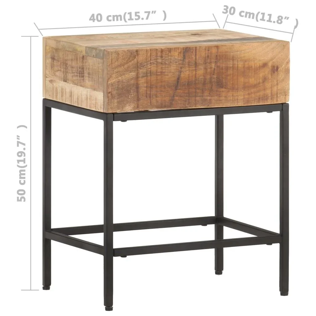 Beistelltisch 40x30x50 cm Mangoholz massiv roh - 1