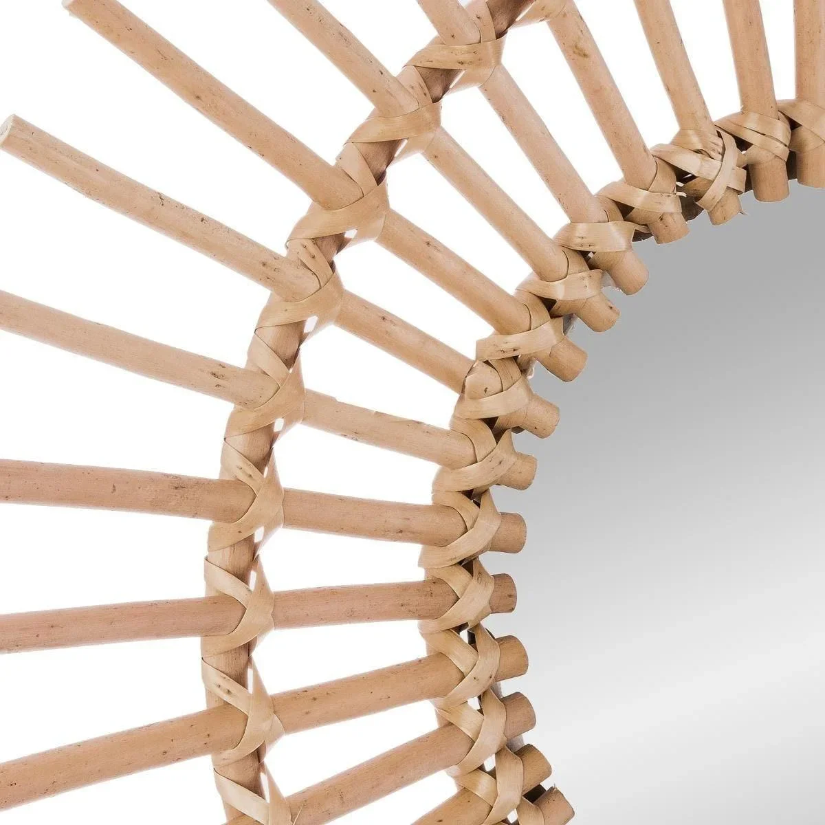 NL Spiegel Rund - 58 cm - Braun/Rotan - 0