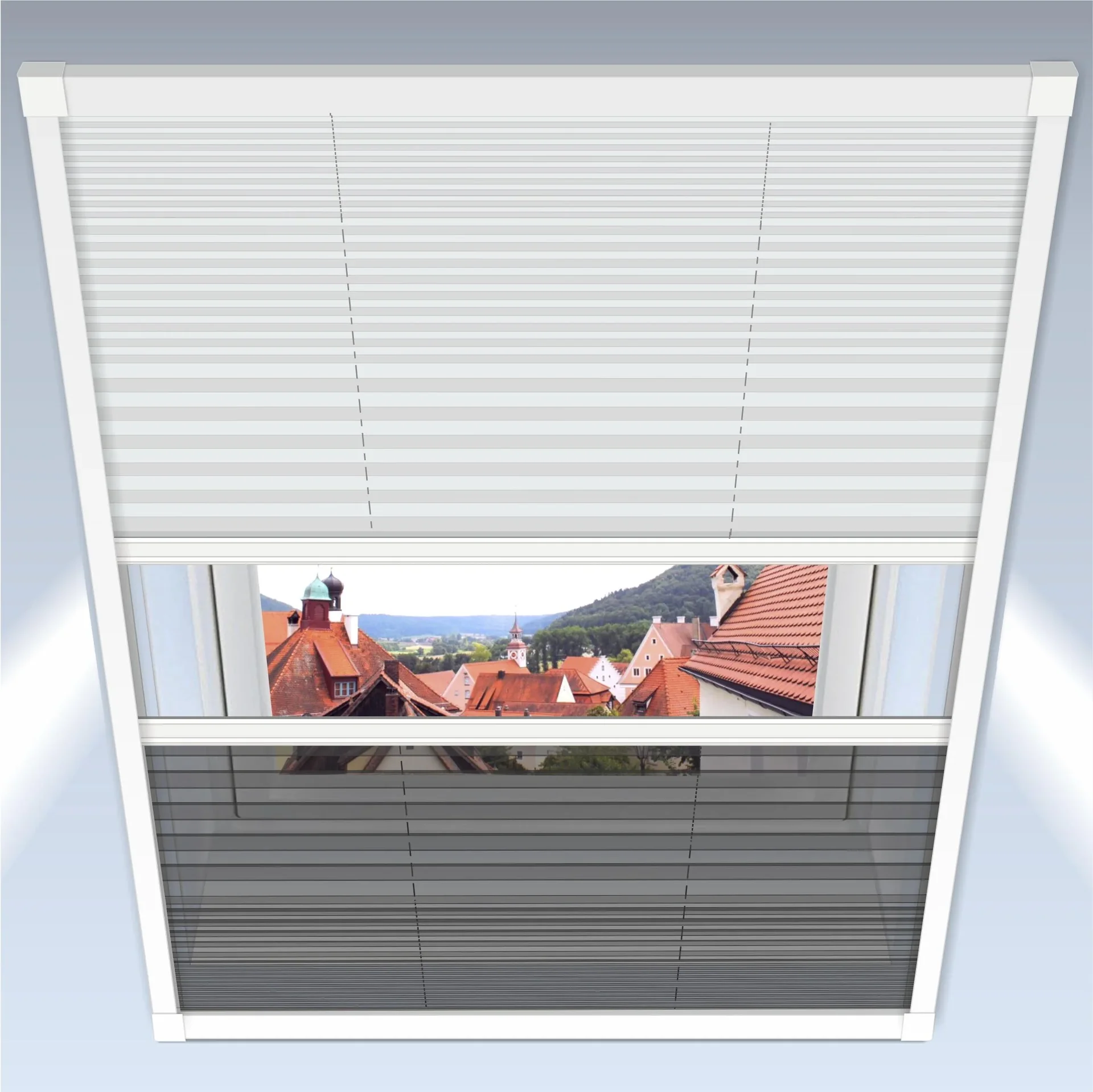 Insektenschutz & Sonnenschutz Plissee, 114 x 160 cm für Dachfenster - 0