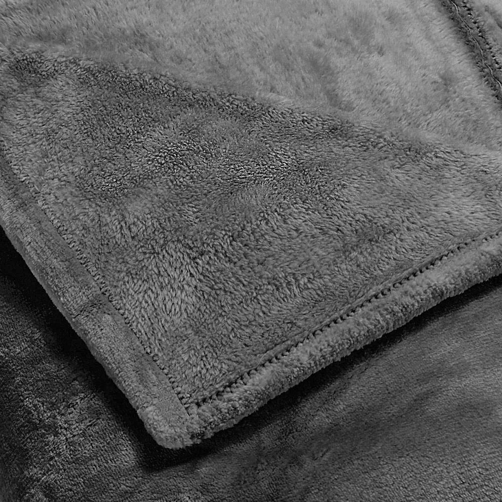 Mikrofaser-Decke 240x220cm - dunkelgrau - 1