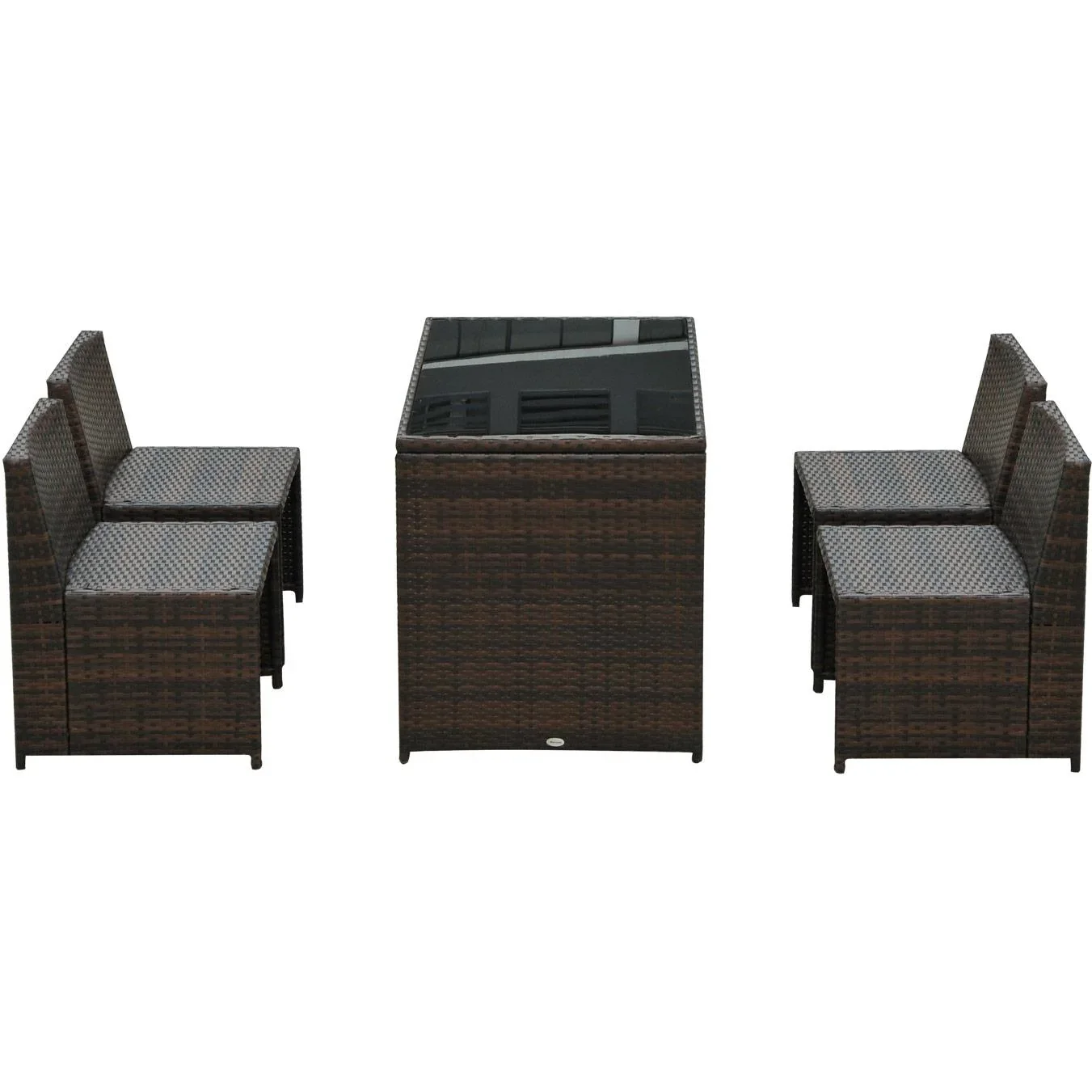 5 tlg, Polyrattan Garnitur Gartenset Sitzgruppe Gartenmöbel - 1