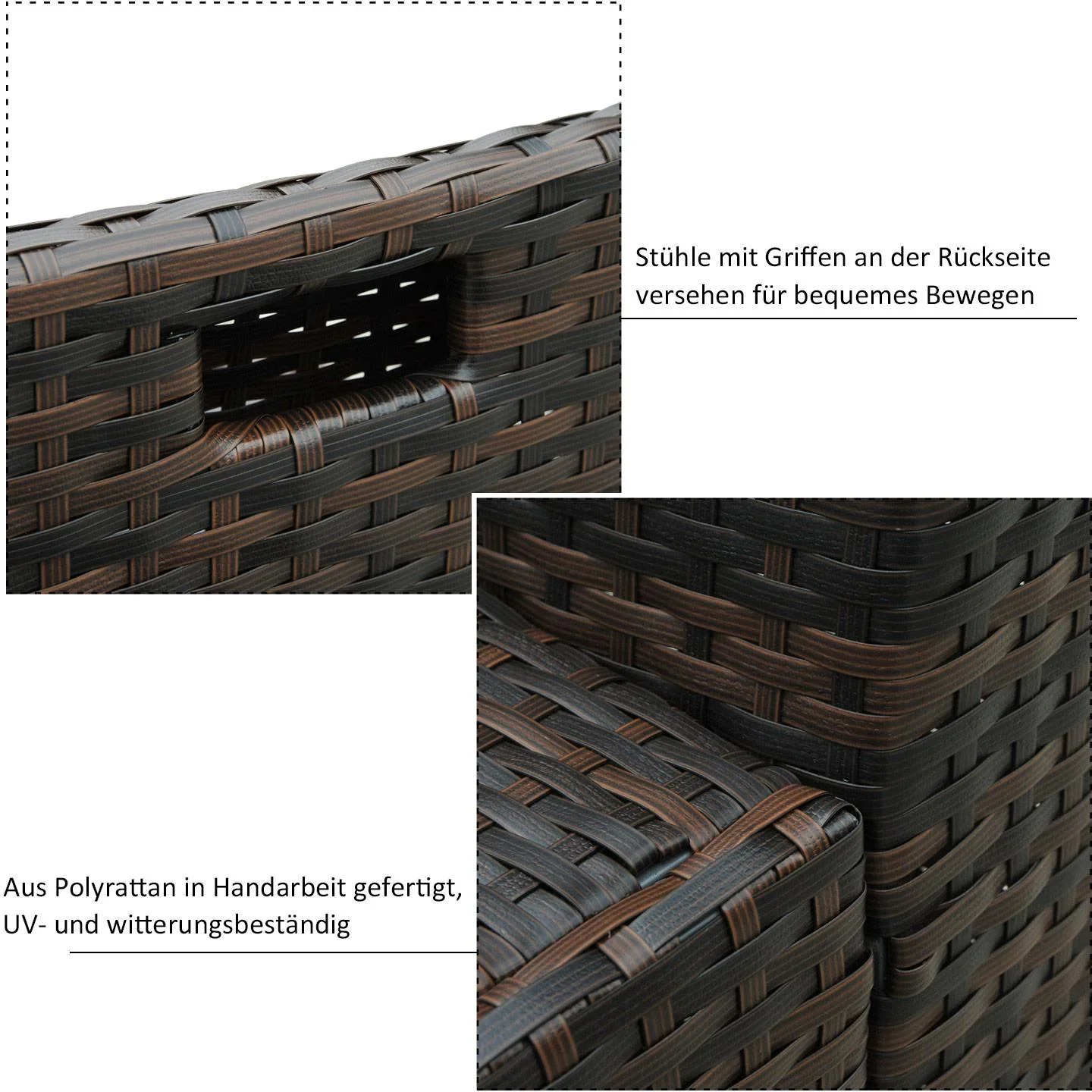 5 tlg, Polyrattan Garnitur Gartenset Sitzgruppe Gartenmöbel - 5