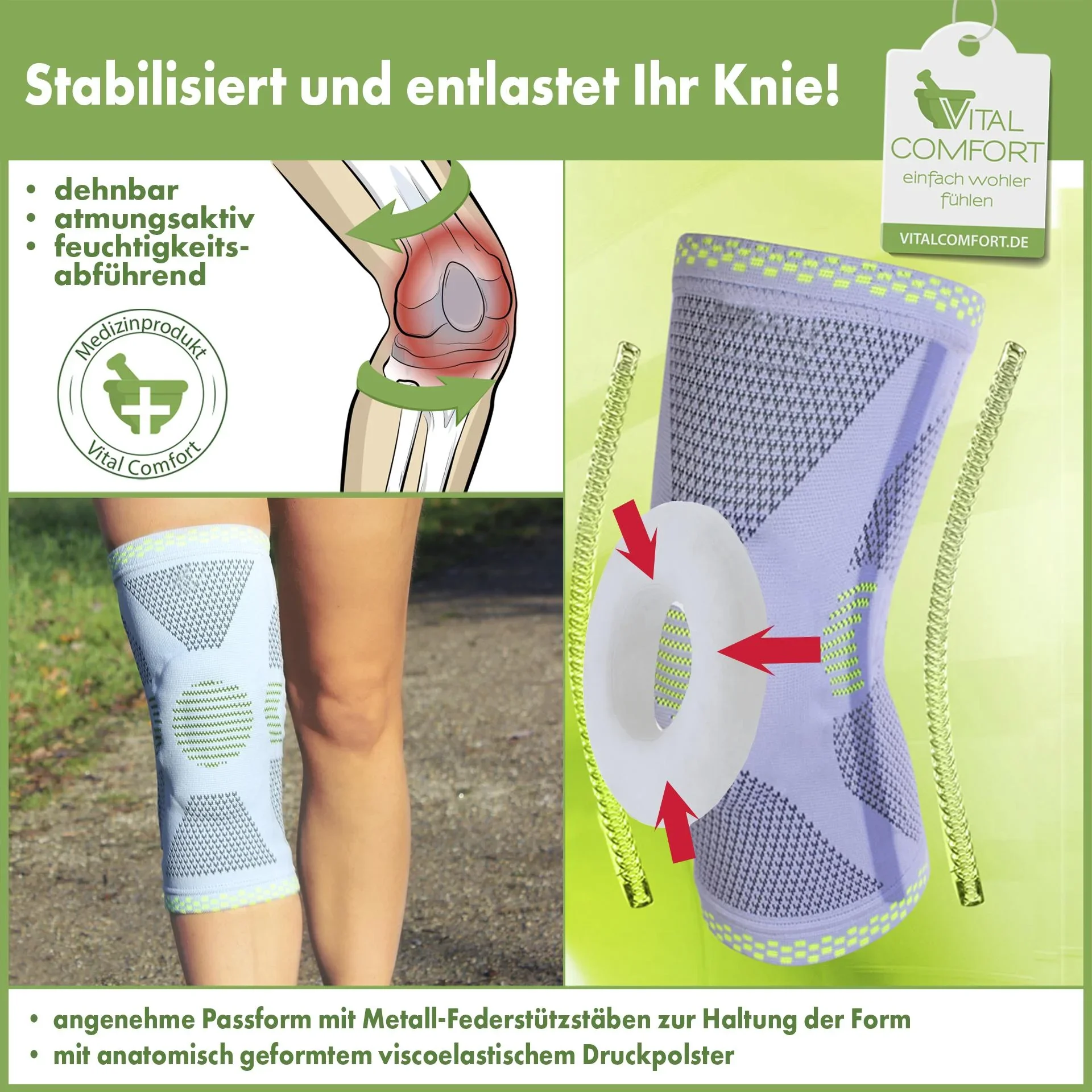 Kniebandage PatellaTec, Größe L - 3