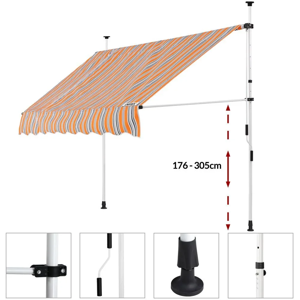 Klemmmarkise gelb/blau 200cm - 0