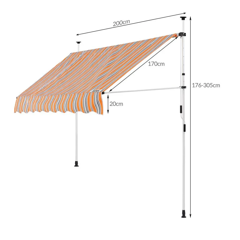 Klemmmarkise gelb/blau 200cm - 3